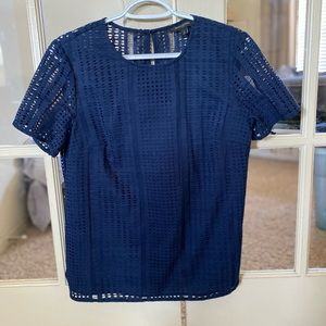 Banana Republic Short Sleeve Lace Blouse Top